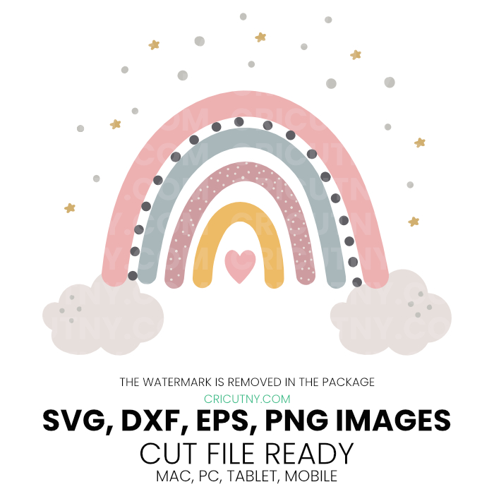 Boho rainbow clipart SVG