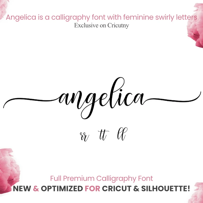 Calligraphy font with swirly letters