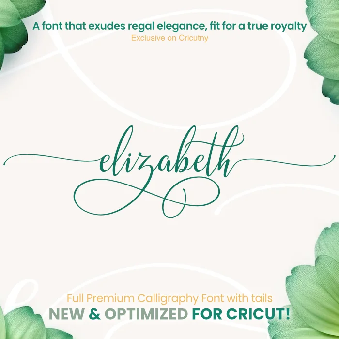 Elizabeth, A Calligraphy Font with Multiple Tails