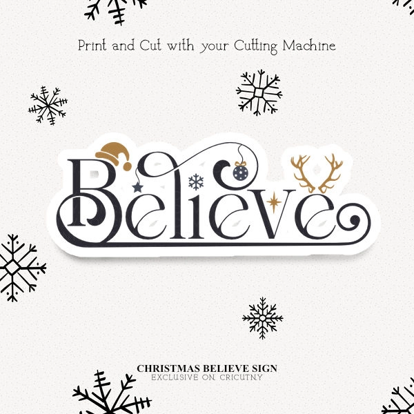 Christmas believe sign image