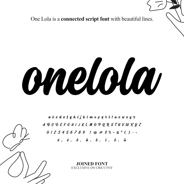 A Connected Script Font with Joined Letters