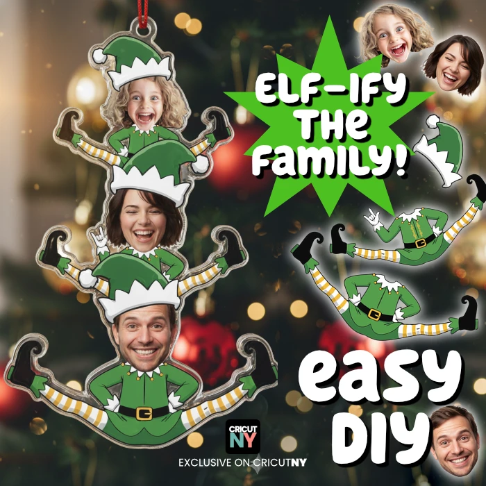 Custom Photo Elf Ornament – Personalized Family Christmas Decoration