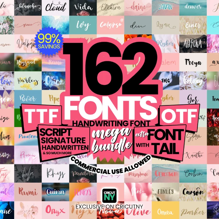 162 Script Font Bundle
