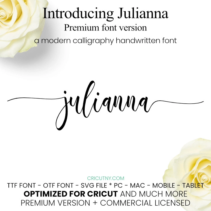 Handwritten font with tails
