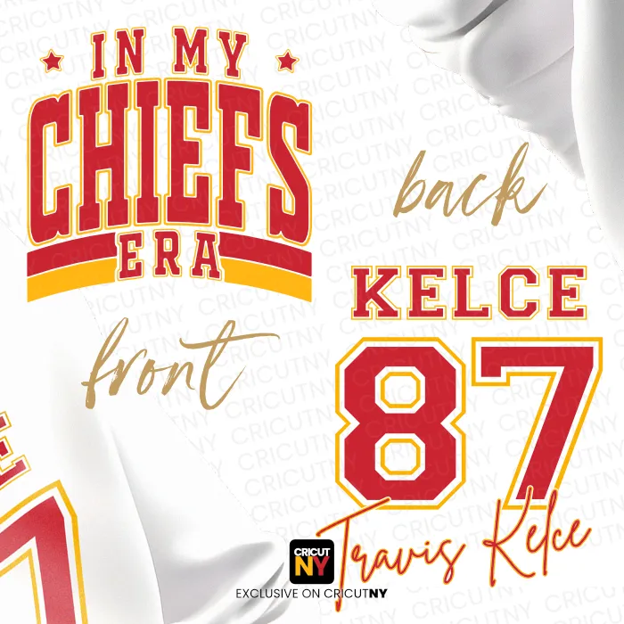 The Kansas Chiefs logo with Travis Kelce’s autograph