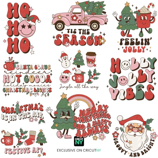 10 Retro Christmas Clipart Printables
