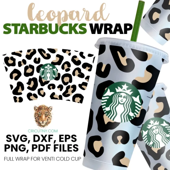 Starbucks cold cup leopard svg