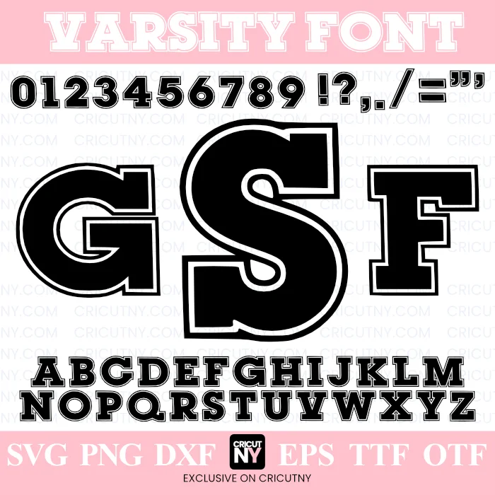 Varsity Font SVG - Jersey Font | Cricutny